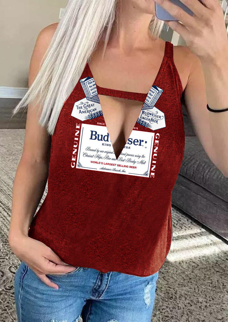 Tank Tops Drinks Letter Graphic Hollow Out Tank Top - Burgundy in Red. Size: L,M,,XL
Tank Tops Drinks Letter Graphic Hollow Out Tank Top - Burgundy in Red. Size: L,M,,XL