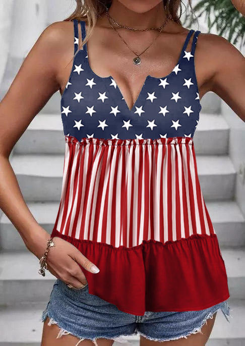 Tank Tops American Flag Vertical Striped Notched Neck Tank Top in Multicolor. Size
Tank Tops American Flag Vertical Striped Notched Neck Tank Top in Multicolor. Size