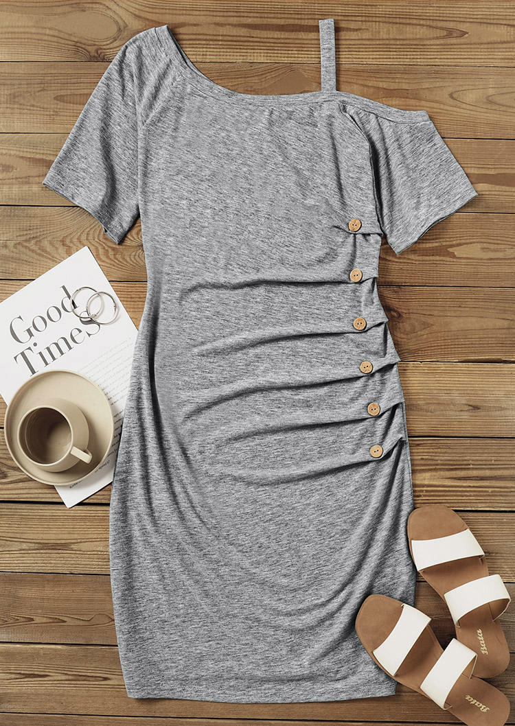 Mini Dresses Button Ruched One Sided Cold Shoulder Mini Dress - Light Grey in Gray. Size
Mini Dresses Button Ruched One Sided Cold Shoulder Mini Dress - Light Grey in Gray. Size