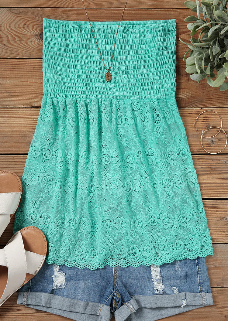 Tank Tops Lace Splicing Smocked Strapless Bandeau Tank Top - Lake Blue in Blue. Size
Tank Tops Lace Splicing Smocked Strapless Bandeau Tank Top - Lake Blue in Blue. Size