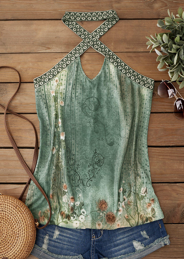 Tank Tops Floral Criss-Cross Halter Casual Tank Top in Multicolor. Size: L,M,,XL
Tank Tops Floral Criss-Cross Halter Casual Tank Top in Multicolor. Size: L,M,,XL