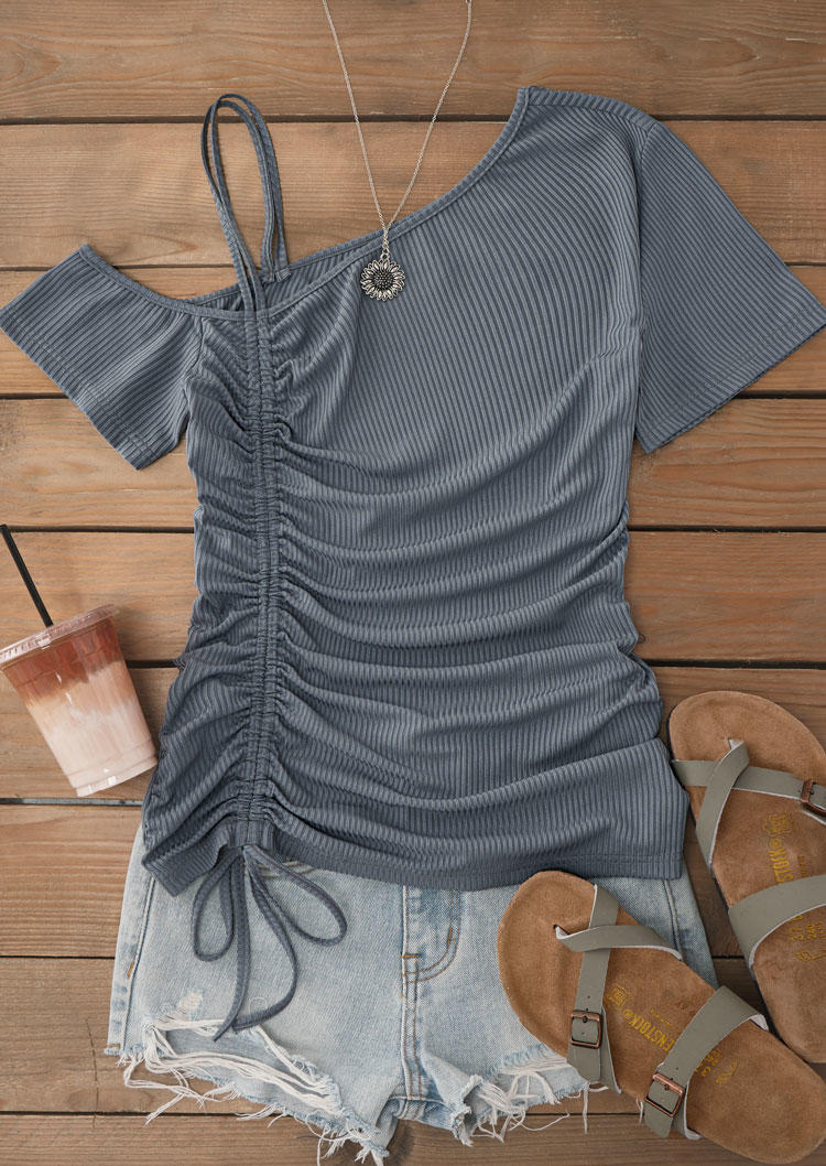Blouses Drawstring One Sided Cold Shoulder Blouse - Dark Grey in Gray. Size: L,,XL
Blouses Drawstring One Sided Cold Shoulder Blouse - Dark Grey in Gray. Size: L,,XL