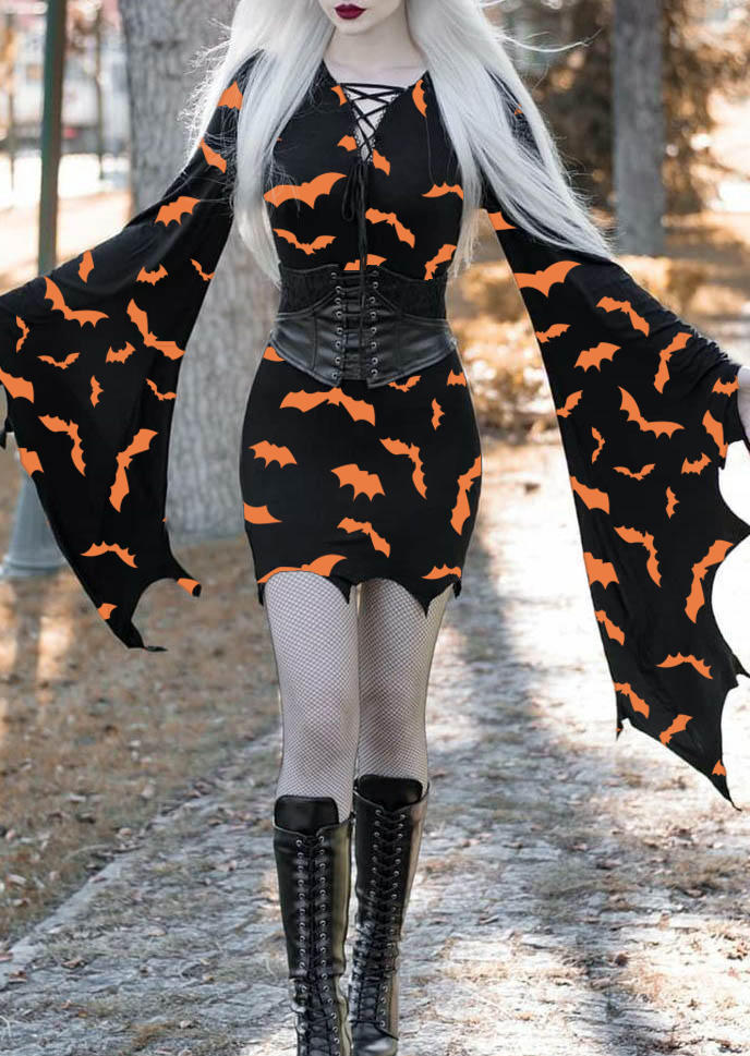 Bodycon Dresses Halloween Bat Lace Up Bodycon Dress in Multicolor. Size: L,M,,XL
Bodycon Dresses Halloween Bat Lace Up Bodycon Dress in Multicolor. Size: L,M,,XL