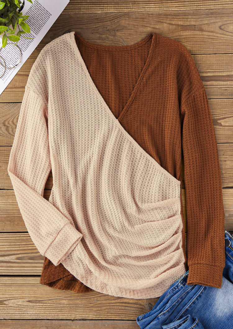 Blouses Color Block Criss-Cross Waffle Long Sleeve Blouse in Multicolor. Size: L,,S,XL
Blouses Color Block Criss-Cross Waffle Long Sleeve Blouse in Multicolor. Size: L,,S,XL