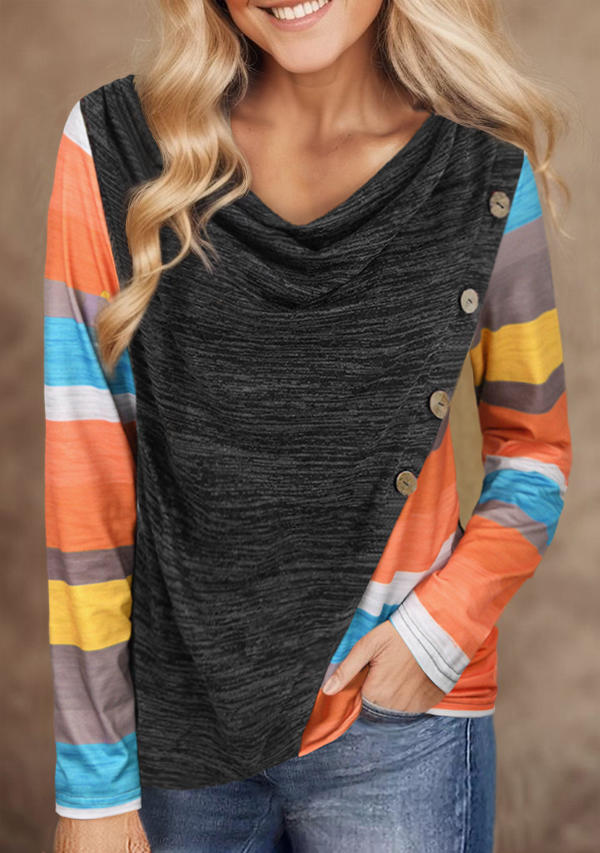 Blouses Color Block Button Cowl Neck Fake Two-Piece Blouse - Dark Grey in Gray. Size: L,M,,XL
Blouses Color Block Button Cowl Neck Fake Two-Piece Blouse - Dark Grey in Gray. Size: L,M,,XL