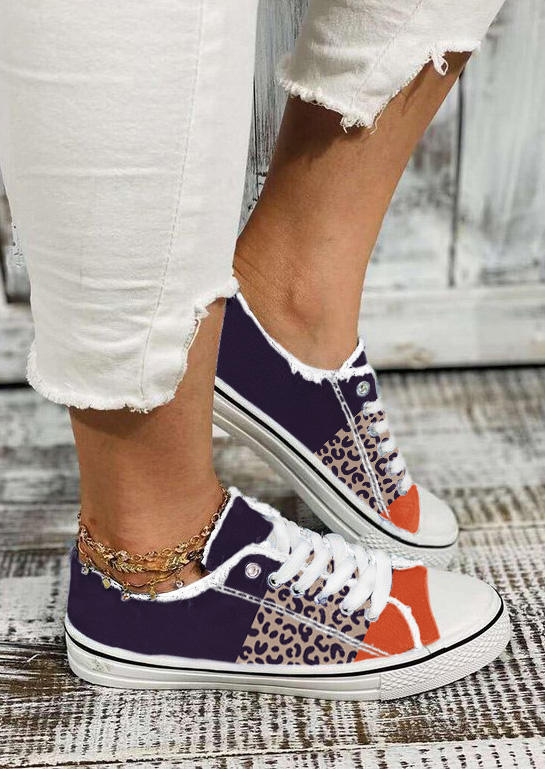 Sneakers Leopard Color Block Frayed Lace Up Flat Sneakers in Multicolor. Size: ,38,39,40,41
Sneakers Leopard Color Block Frayed Lace Up Flat Sneakers in Multicolor. Size: ,38,39,40,41