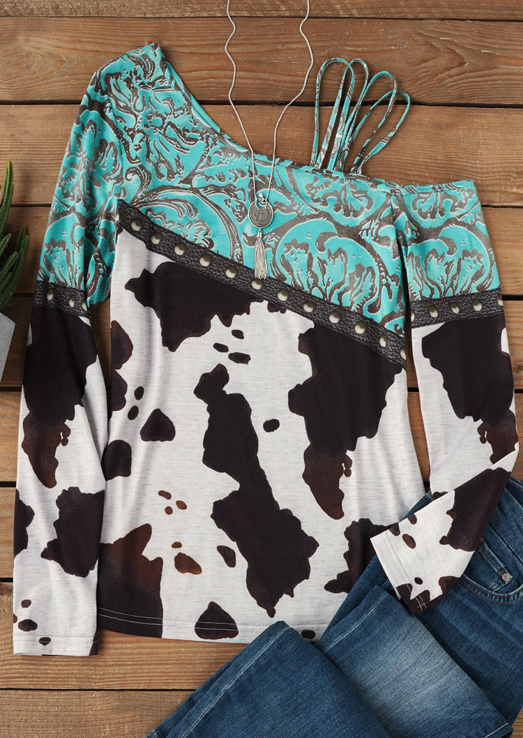 Blouses Cow Abstract Graphic Criss-Cross Long Sleeve Blouse in Multicolor. Size
Blouses Cow Abstract Graphic Criss-Cross Long Sleeve Blouse in Multicolor. Size