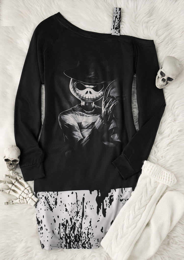 Sweatshirt Dresses Halloween Skull One Sided Cold Shoulder Sweatshirt Dress in Black. Size
Sweatshirt Dresses Halloween Skull One Sided Cold Shoulder Sweatshirt Dress in Black. Size