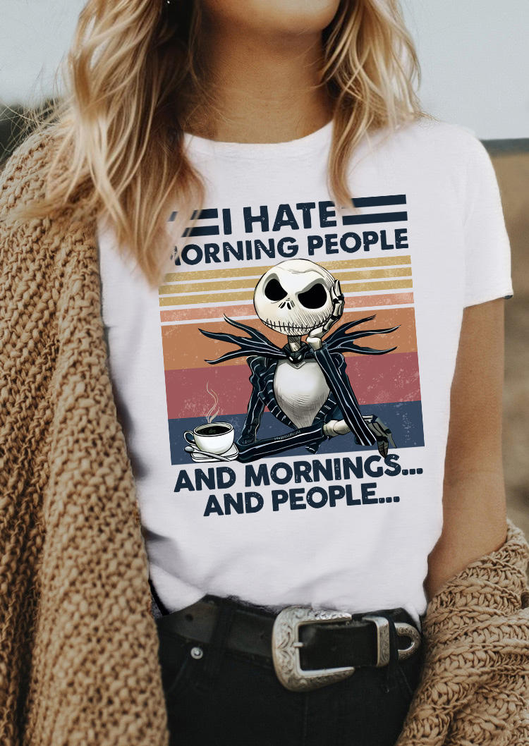 T-shirts Tees Halloween I Hate Morning People And Mornings And People T-Shirt Tee in White. Size: L,M,,XL
T-shirts Tees Halloween I Hate Morning People And Mornings And People T-Shirt Tee in White. Size: L,M,,XL