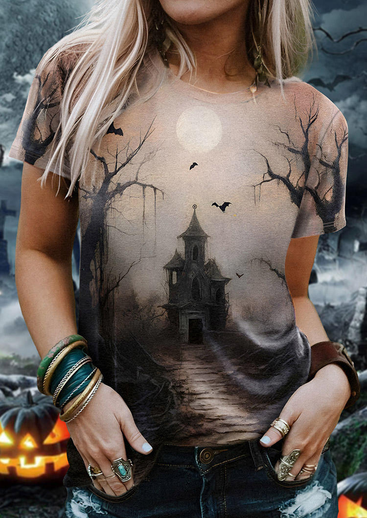 T-shirts Tees Halloween Haunted House Bat O-Neck T-Shirt Tee in Multicolor. Size: L,M,,XL
T-shirts Tees Halloween Haunted House Bat O-Neck T-Shirt Tee in Multicolor. Size: L,M,,XL