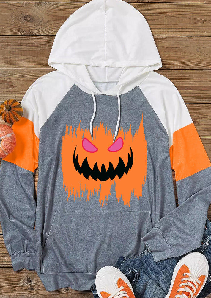 Hoodies Halloween Pumpkin Face Color Block Drawstring Kangaroo Pocket Hoodie in Multicolor. Size: L,M,,XL
Hoodies Halloween Pumpkin Face Color Block Drawstring Kangaroo Pocket Hoodie in Multicolor. Size: L,M,,XL