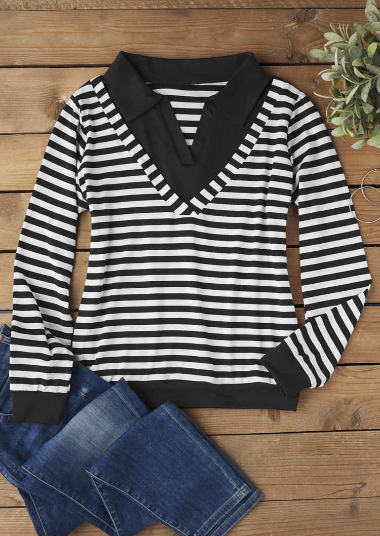 Blouses Striped Long Sleeve Turn-Down Collar Blouse in Multicolor. Size: L,M,,XL
Blouses Striped Long Sleeve Turn-Down Collar Blouse in Multicolor. Size: L,M,,XL