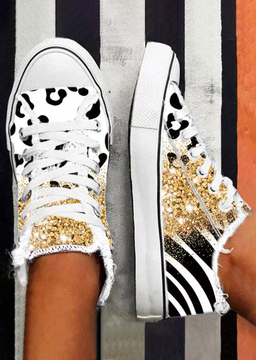 Sneakers Zebra Striped Leopard Glitter Lace Up Flat Canvas Sneakers in Multicolor. Size: ,38,39,40,41
Sneakers Zebra Striped Leopard Glitter Lace Up Flat Canvas Sneakers in Multicolor. Size: ,38,39,40,41
