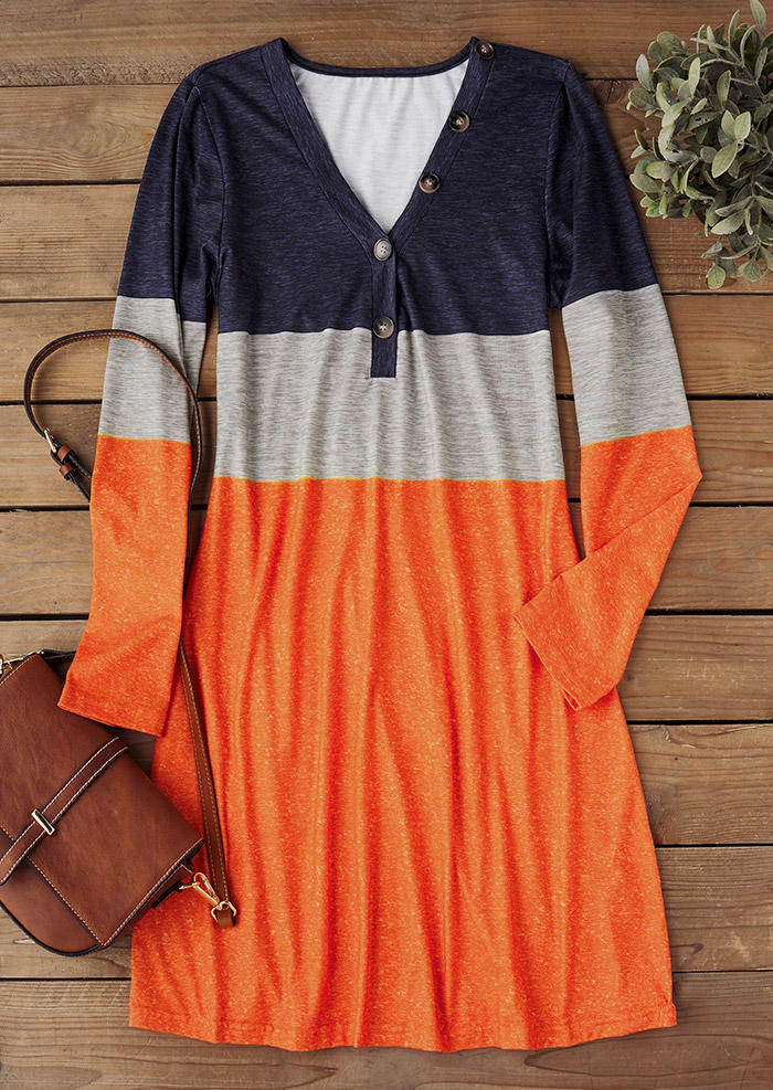 Mini Dresses Color-Blocked Button Long Sleeve Mini Dress in Multicolor. Size: L,M,,XL
Mini Dresses Color-Blocked Button Long Sleeve Mini Dress in Multicolor. Size: L,M,,XL