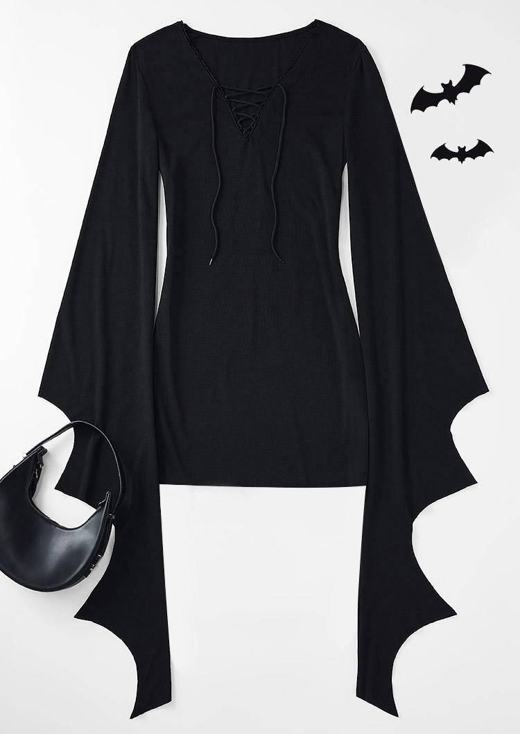 Bodycon Dresses FAIRY SEASON Halloween Lace Up Batwing Sleeve Bodycon Dress in Black. Size: 2XL,,L,M,XL
Bodycon Dresses FAIRY SEASON Halloween Lace Up Batwing Sleeve Bodycon Dress in Black. Size: 2XL,,L,M,XL