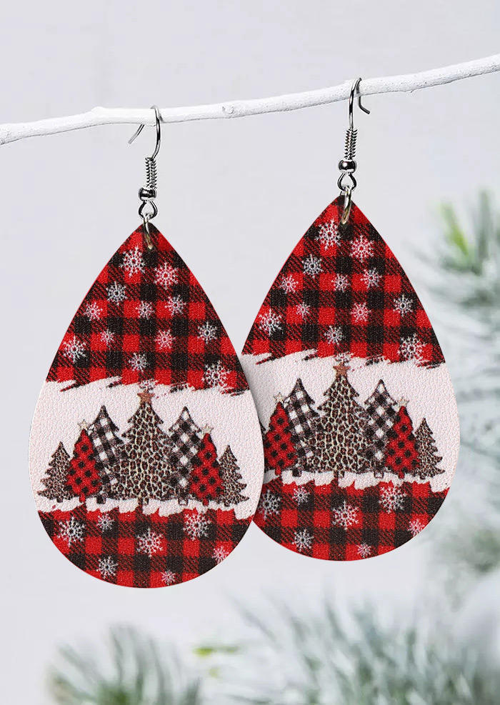 Earrings Christmas Tree Plaid Snowflake PU Leather Earrings in Multicolor. Size
Earrings Christmas Tree Plaid Snowflake PU Leather Earrings in Multicolor. Size