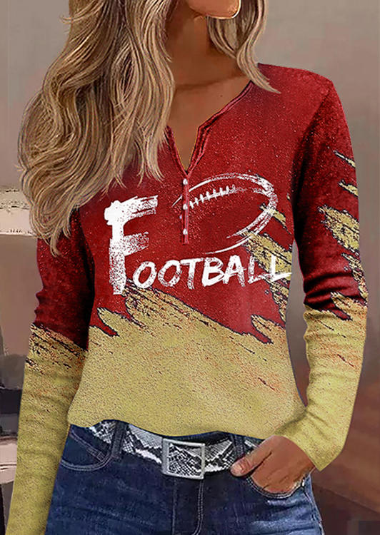 Blouses Football Soccer Color-Blocked Notched Neck Blouse in Multicolor. Size: L,M,,XL
Blouses Football Soccer Color-Blocked Notched Neck Blouse in Multicolor. Size: L,M,,XL
