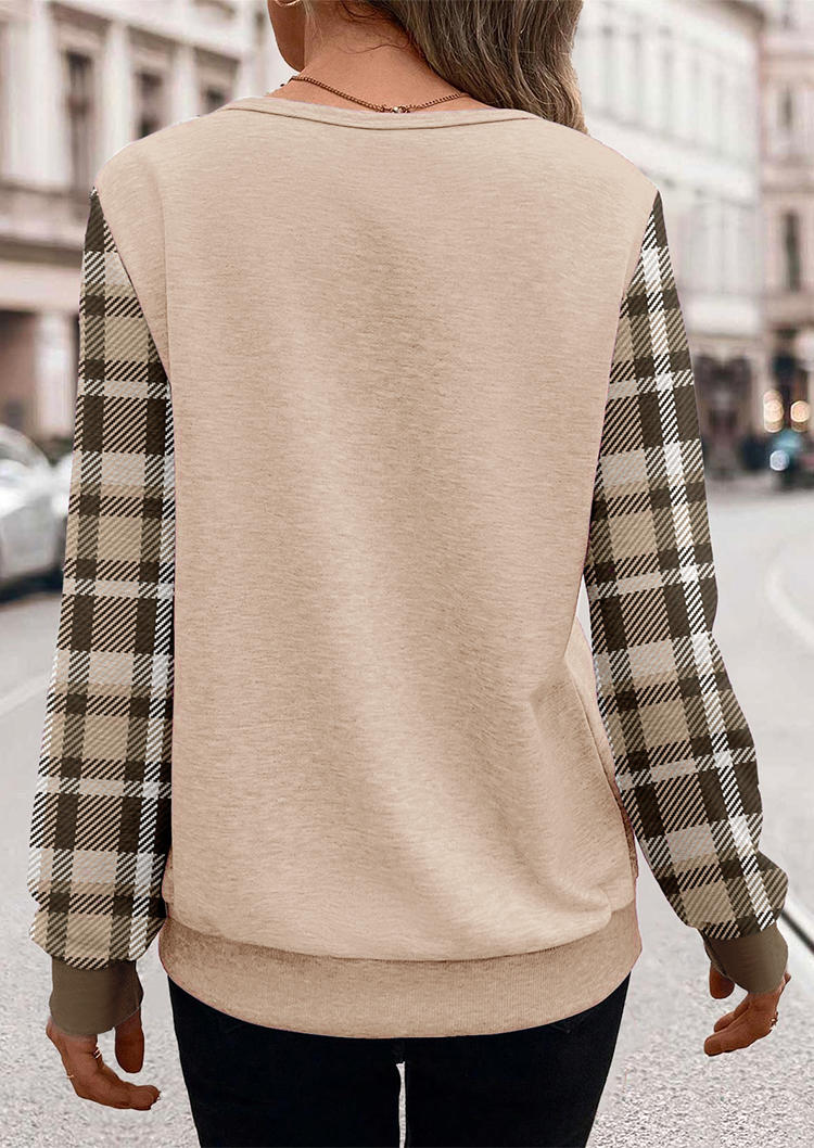Sweatshirts Classic British Plaid Textured Button O-Neck Sweatshirt in Khaki. Size: L,M,,XL
Sweatshirts Classic British Plaid Textured Button O-Neck Sweatshirt in Khaki. Size: L,M,,XL