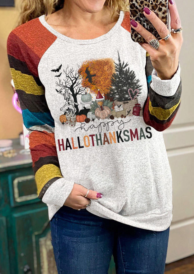Blouses Happy Hallothanksamas Color-Blocked Raglan Sleeve Blouse in Multicolor. Size: L,M,,XL
Blouses Happy Hallothanksamas Color-Blocked Raglan Sleeve Blouse in Multicolor. Size: L,M,,XL