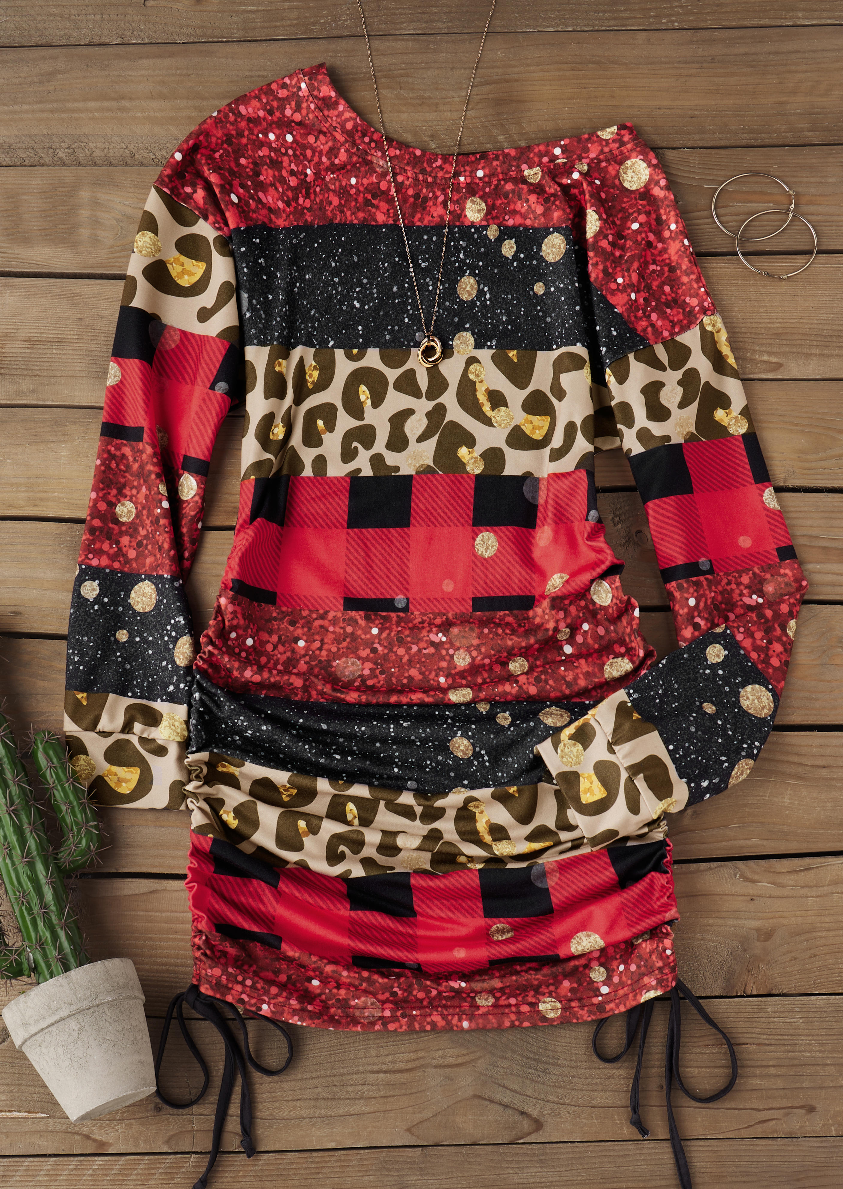 Bodycon Dresses Leopard Plaid Striped Drawstring Bodycon Dress in Multicolor. Size: L,M,,XL
Bodycon Dresses Leopard Plaid Striped Drawstring Bodycon Dress in Multicolor. Size: L,M,,XL