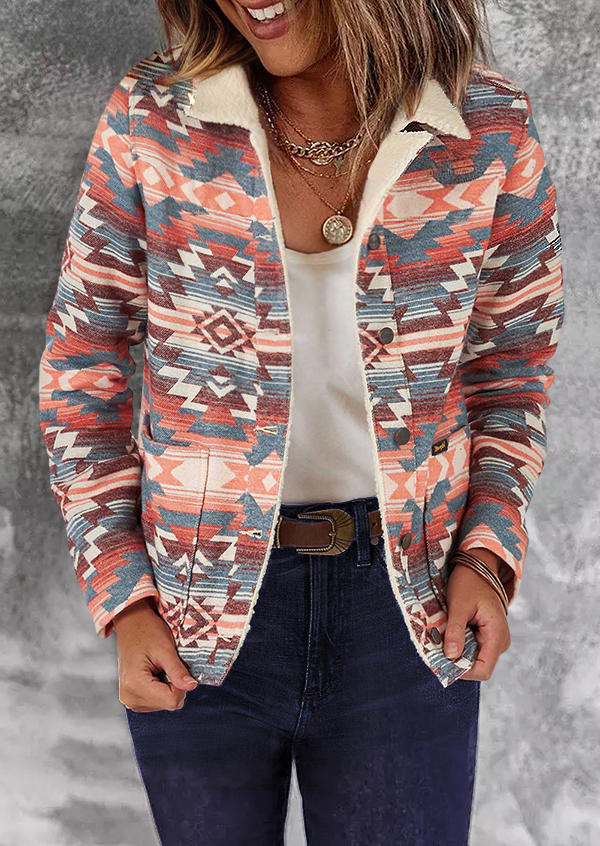 Jackets Aztec Geometric Western Polar Fleece Lined Jacket in Multicolor. Size: L,M,,XL
Jackets Aztec Geometric Western Polar Fleece Lined Jacket in Multicolor. Size: L,M,,XL