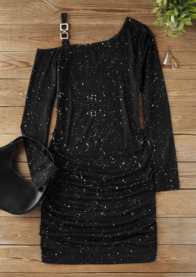 Bodycon Dresses Glitter Ruched One Sided Cold Shoulder Bodycon Dress in Black. Size: L,M,,XL
Bodycon Dresses Glitter Ruched One Sided Cold Shoulder Bodycon Dress in Black. Size: L,M,,XL