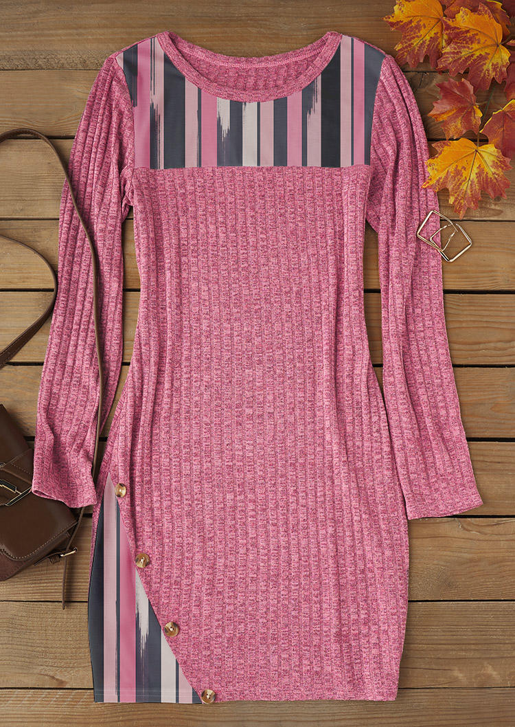 Mini Dresses Striped Ribbed Long Sleeve Mini Dress in Multicolor. Size: L,M,,XL
Mini Dresses Striped Ribbed Long Sleeve Mini Dress in Multicolor. Size: L,M,,XL