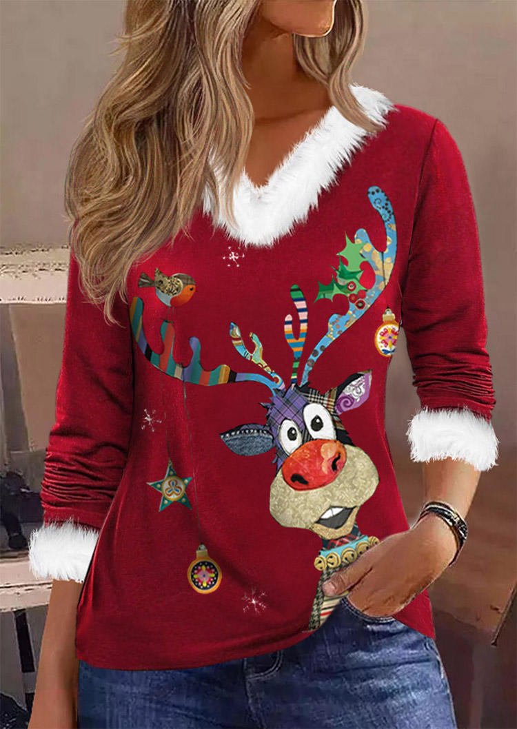 Blouses Reindeer Plush Long Sleeve V-Neck Blouse - Burgundy in Red. Size: L,M,,XL
Blouses Reindeer Plush Long Sleeve V-Neck Blouse - Burgundy in Red. Size: L,M,,XL