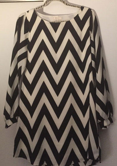 Zigzag Printed Block Casual Dress - Fairyseason