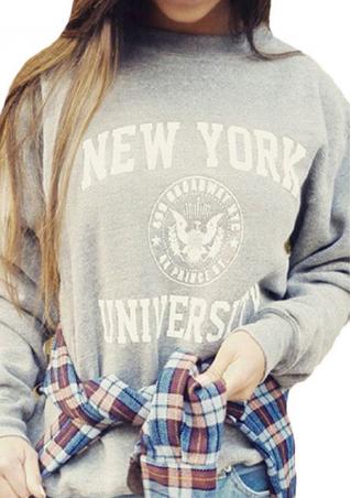 Letter Printted Casual Long Sleeve Jumper