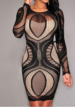 Lace Hollow Out Bodycon Mini Dress