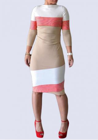 Contrast Color Splicing Bodycon Dress