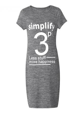 Letter Printed Casual Bodycon Dress