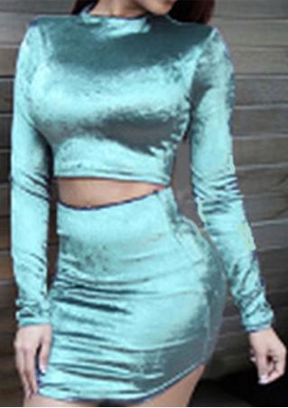 Solid Hole Bodycon Sexy Two-piece Dress