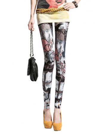 Printed Slim Fit Stretchy Punk Leggings