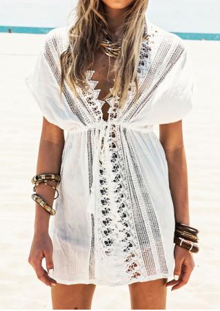 Solid See-Through Cover Up Without Necklace - Fairyseason