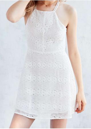 Solid Backless Sexy Strap Lace Dress