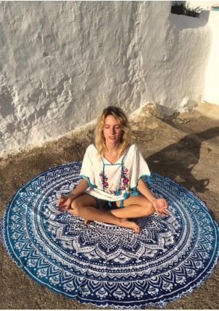 Printed Trendy Round Yoga Blanket