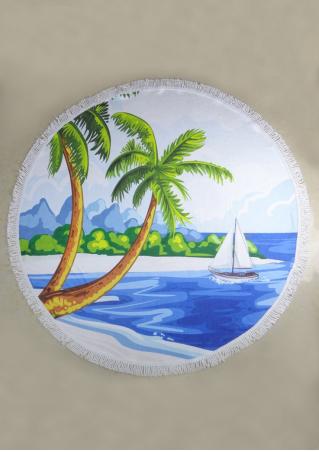 Coconut Tree Pineapple Printed Round Blanket