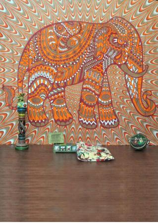 Mandala Elephant Printed Square Tapestry