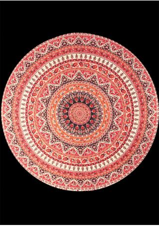 Mandala Elephant Round Blanket