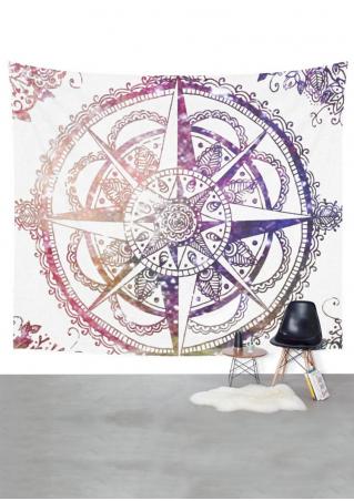 Mandala Compass Square Tapestry