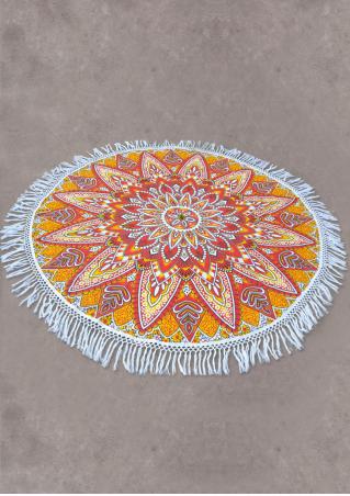 Mandala Sunflower Round Beach Blanket