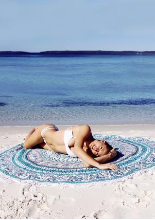 Mandala Floral Round Beach Blanket