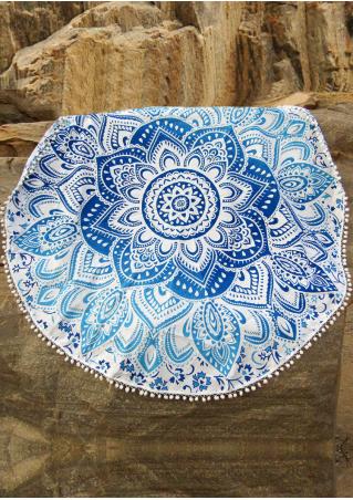 Mandala Flower Round Blanket