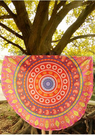 Multicolor Printed Round Blanket