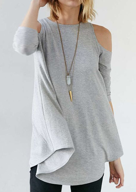 Solid Off Shoulder Casual Blouse Without Necklace - Fairyseason