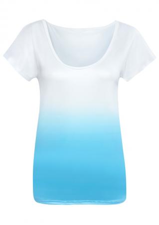 Gradient Color Short Sleeve T-Shirt