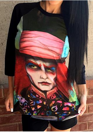 Mad Hatter Printed O-Neck T-Shirt