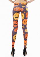 Halloween Pumpkin Printed Stretchy Leggings - Fairyseason